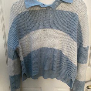 strip white and blue sweater